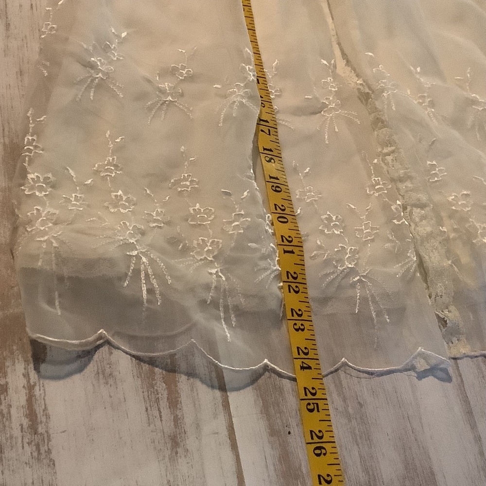 VTG White Lace & Organza Baby Girls Christening Baptism Gown Floral Embroidery - Picture 5 of 11